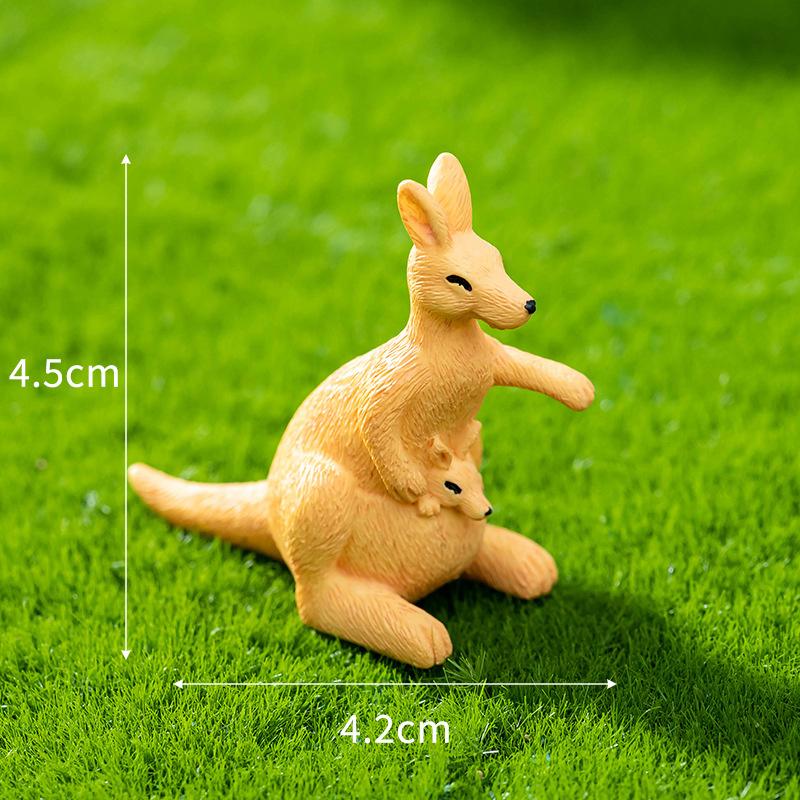 Mini Kangaroo Platypus Figurine Cartoon Animals Micro Landscape Dollhouse Model Car Interior Ornament Home Desktop Decoration