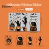Halloween Window Clings 4Pcs Cartoon Clings, Pumpkin Ghost Scarecrow Stickers, Waterproof Murals Removable Decals for Home Storefront Doors