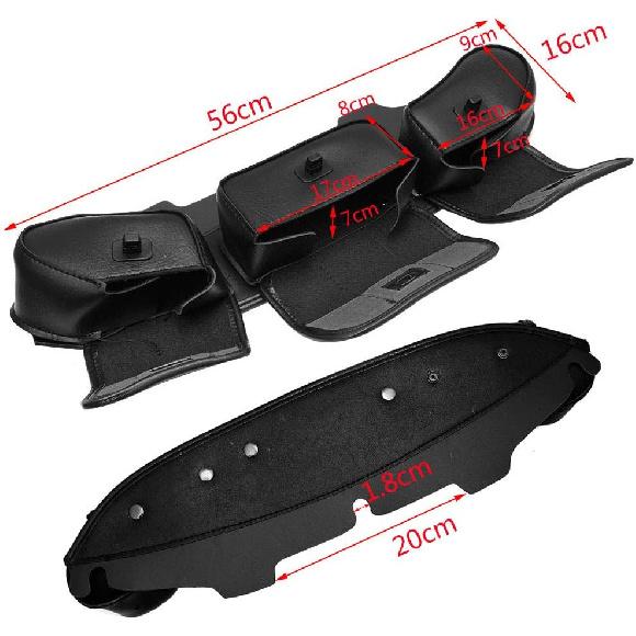 Three Pocket Windshield Bag Batwing Fairing Pouch Compatible for Harley Touring Electra Glide Street Glide 1996-2013