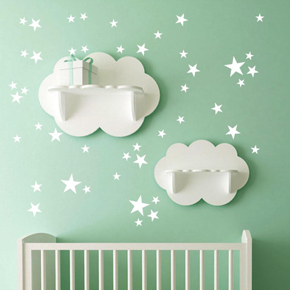 51 Pezzi Stella Rimovibile Arte Vinile Murale Decorazione Casa Stanza Camere Bambini Adesivi Murali