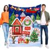 Christmas Blanket Santa's Workshop Cozy Soft Throw 3D Printing Decorative Home Sofa Cover Lightweight Holiday Gift for Kids and