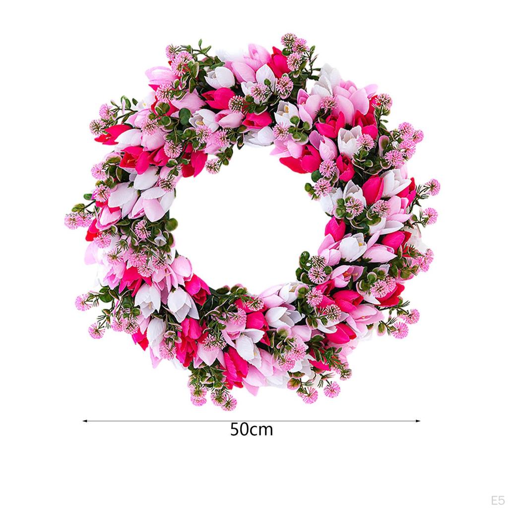 Konstgjord Tulpanblomma Krans Mors Dag Vår för Hennes Kvinnor Flickor Mamma Födelsedag