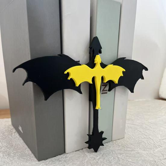 Book Insert Dragon Bookshelf Decoration Double Winged Dragon 3D Marker Bookshelf Insert Decoration Gift for Book Lovers