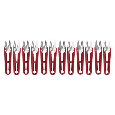 12pcs U Shaped Scissors Professional Stainless Steel Threading Scissors for Needlework Craft Art