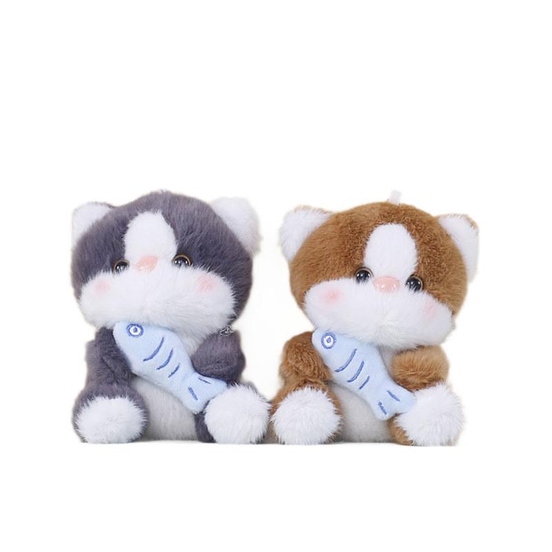 Soft Plush Cat Charm With Short Plush Fabric For Kids Bag Accessory And Collectible