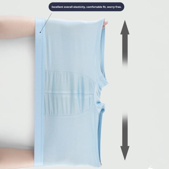 Men Boxer Underwear Elastic Mid-Waist Design Solid Color Shorts Briefs U-Convex Thin Soft Panties Daily Wear