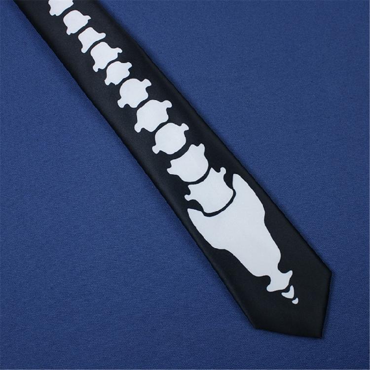 Modny krawat z nadrukiem czaszki Luksusowy miękki krawat Profesjonalny młodzieżowy krawat do garnituru na wydarzenia służbowe i specjalne okazje