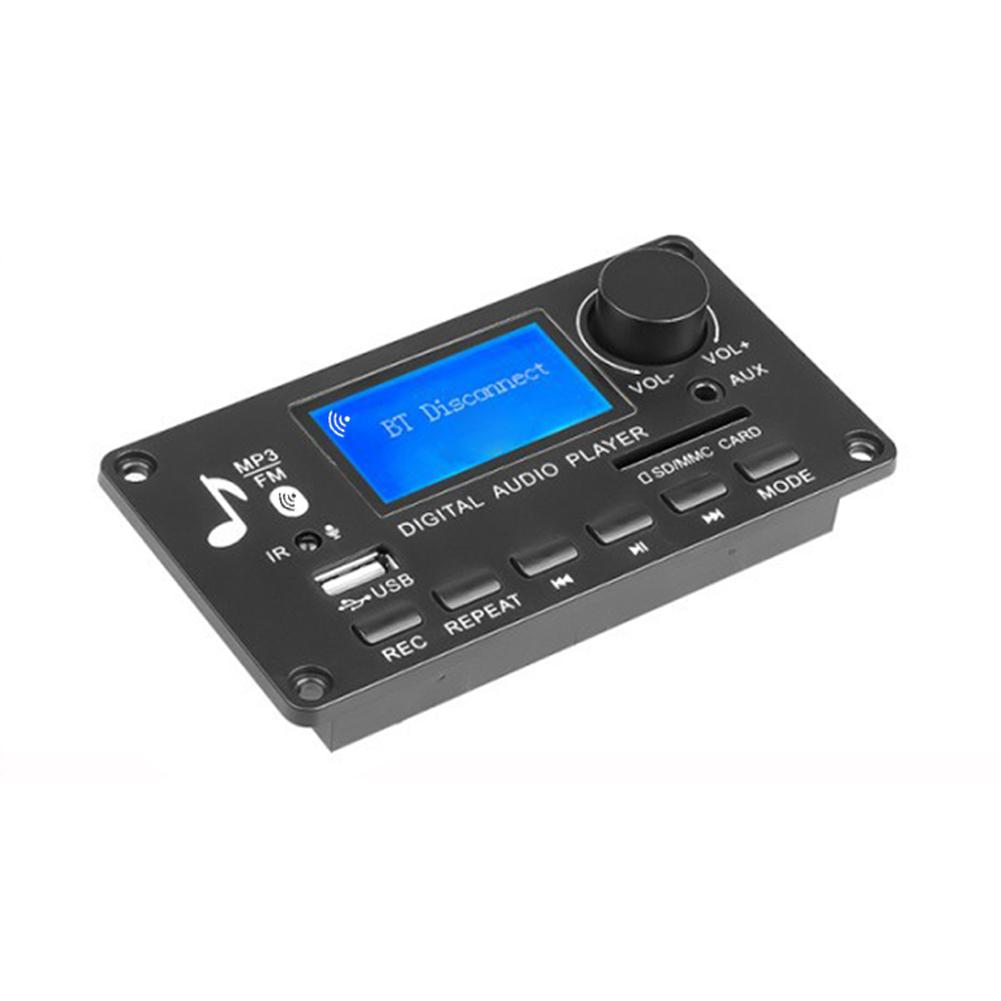 12V LCD MP3 Decoder Lyrics Display Bluetooth-Compatible 5.0 APE FLAC WMA WAV Decoder Support Recording MP3 Music Player Speaker
