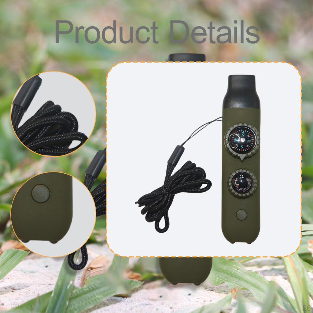 Emergency Whistle Multi Use Adults 7 In 1 Practical Versatile with Lanyard Portable for Climbing