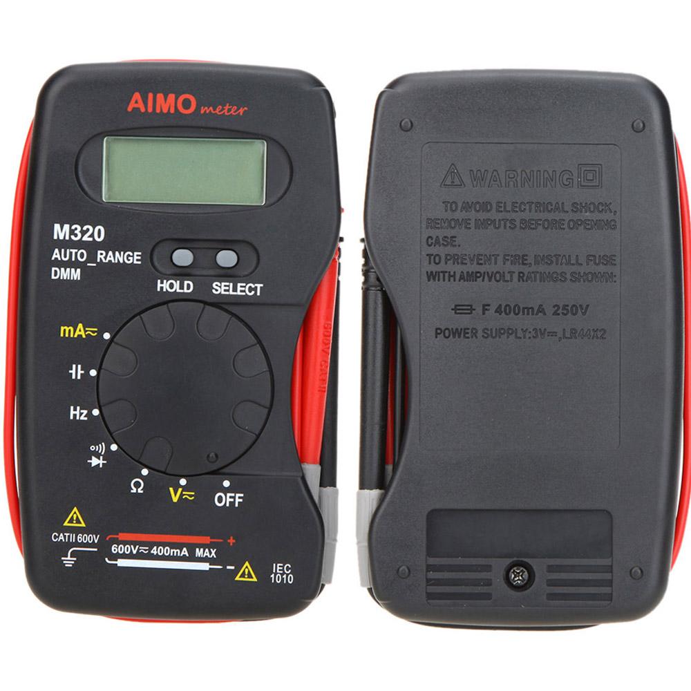 

AIMO M320 Pocket Size Handheld LCD Digital Multimeter DMM Frequency Capacitance Measurement Data Hold Auto Range чорний