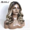 Noble Synthetic Lace Front Wigs 20 Inch Wavy Glueless Brown Wig Blonde Wig Cosplay Curly Wig Lace Front Wig For Women Lace Wig
