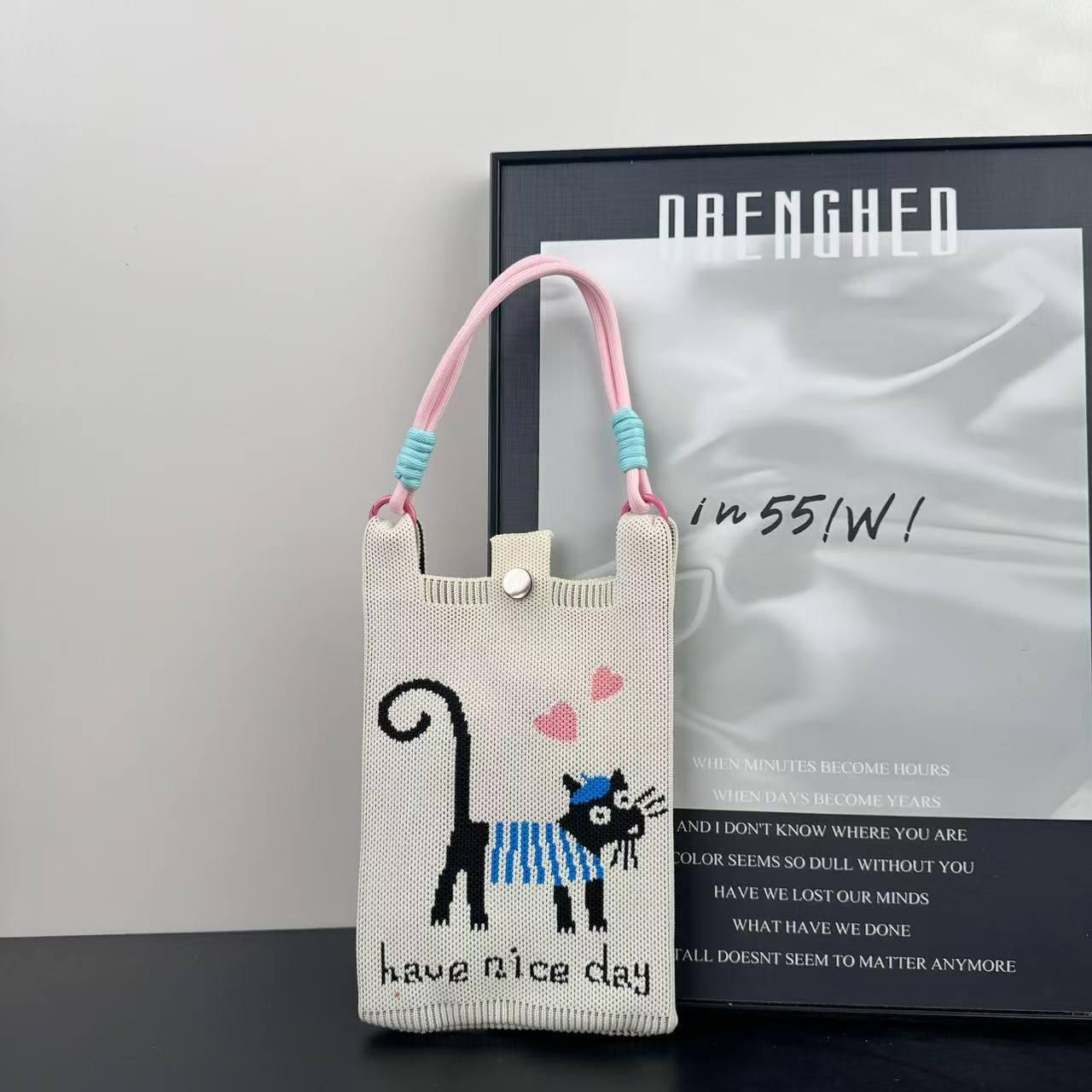 

Сумка-тоут для мобильного телефона в стиле INS, плетеная, трансграничная - Горячий товар Douyin 14*21