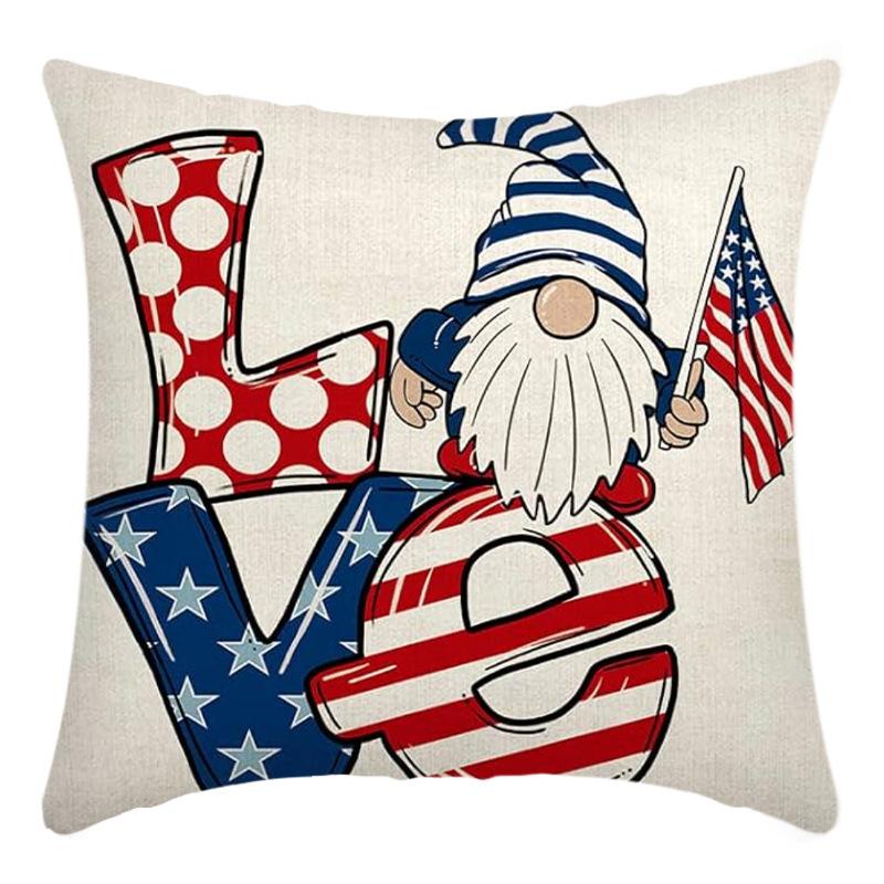 New Independence Day Cushion Pillow Cover Nordic Linen Pillow Cover