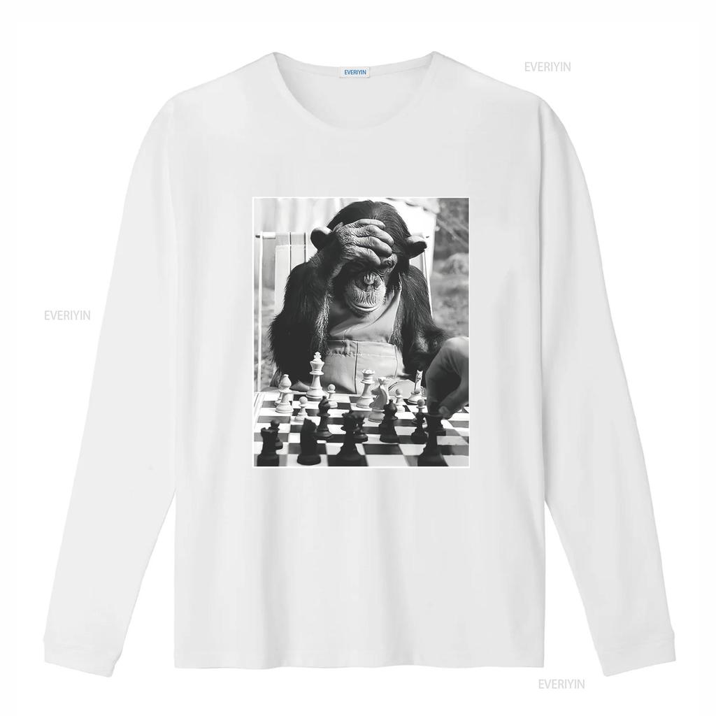 Chimp Playing Chess T Shirt Cool Player Merch For Art Funny vintage Washed Soft Breathable graphic designer clothes homme