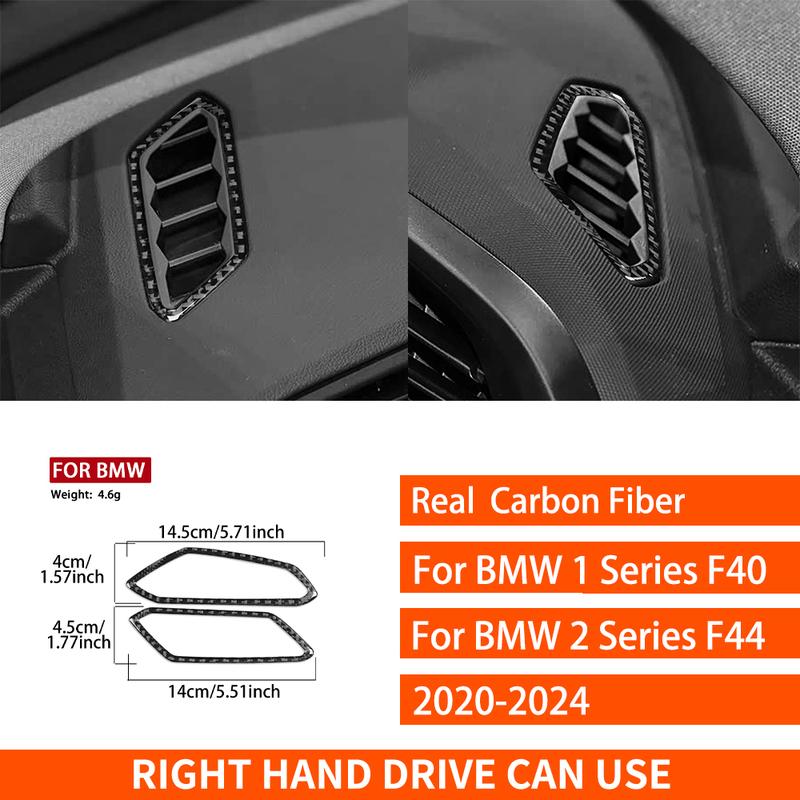 For BMW 1 2 Series F40 F44 -2024 Real Carbon Fiber Stickers Trument Defogger Vent Panel Car Accessories Ide Decorative