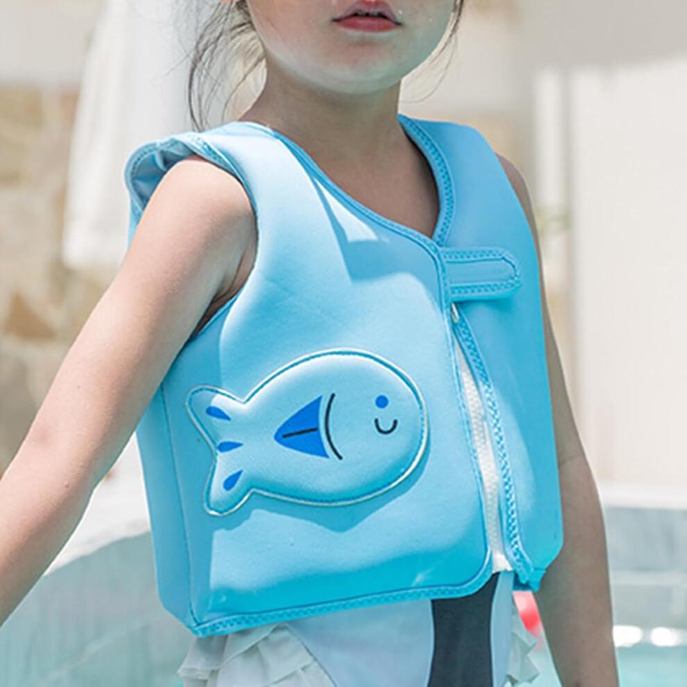 Children's Swim Vest - Swim School Approved, Anti-Jamming, Confidence Booster for Toddlers, Blue Safety Float Aid