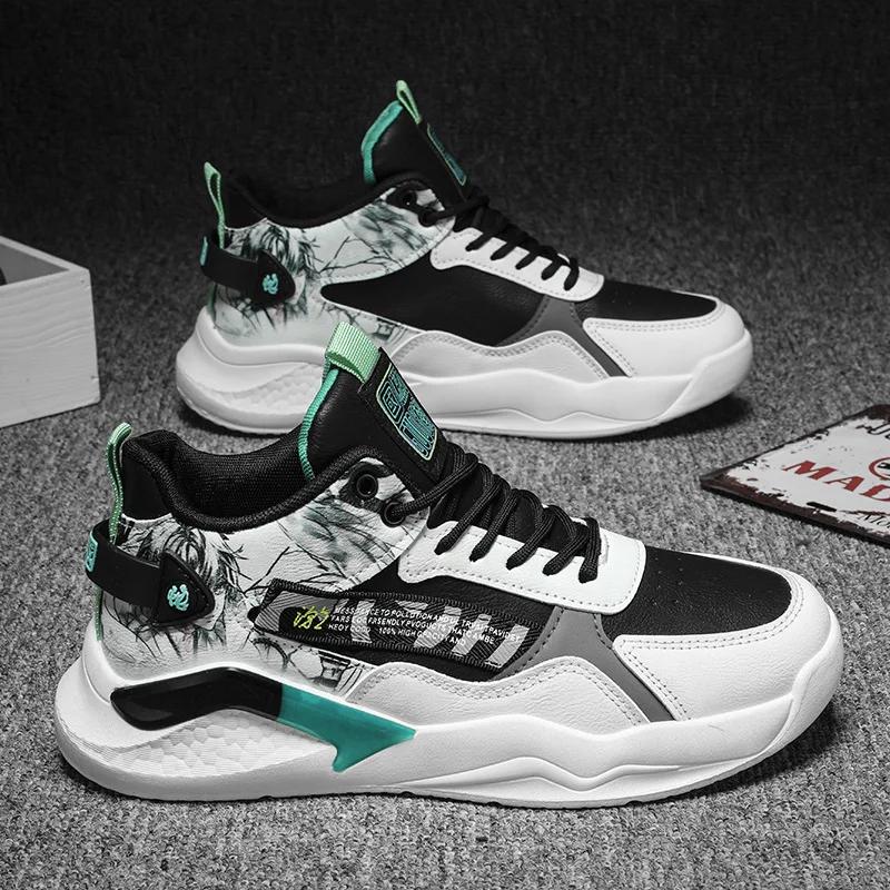 Fashion Men Sneakers Spring Breathable Basketball Shoes Outdoor Non Slip Wear-resistant Running Sports Shoes Casual Shoe Tenis Masculino