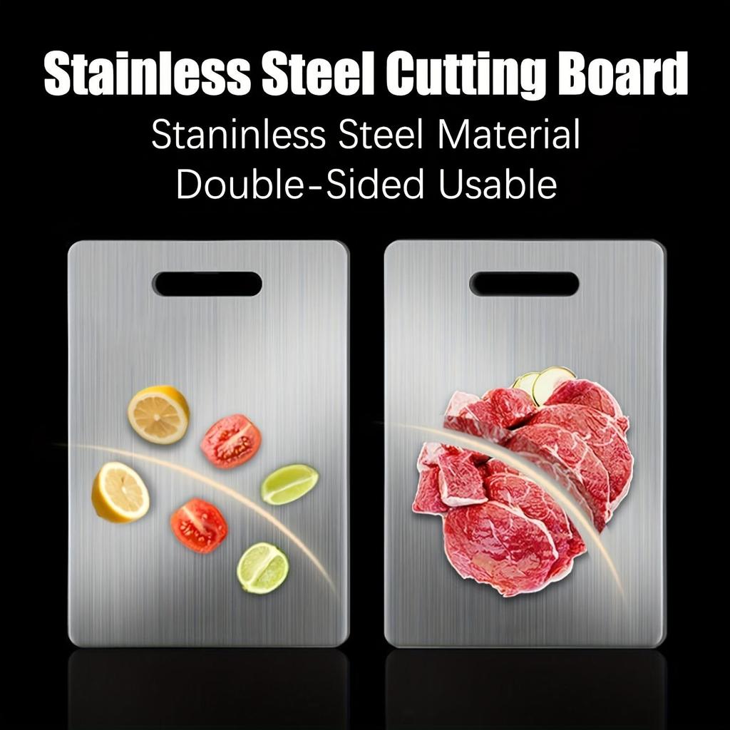 3pcs Premium Stainless Steel Cutting Board Set - Durable, Easy To Clean, Rust-Resistant, BPA-Free, Space-Saving Kitchen Ready for Food Preparation