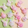 Assorted Resin Rabbit Theme Flatback Cabochons 100Pcs/Bag 15*18MM Mini Rabbit Embellishments for Scrapbooking Holiday Card Decor