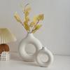 Simple Plastic Vase Donut Shape Single Flower Pot Home Living Room Decoration Table Ornaments Circle Flower Arrangement Vase