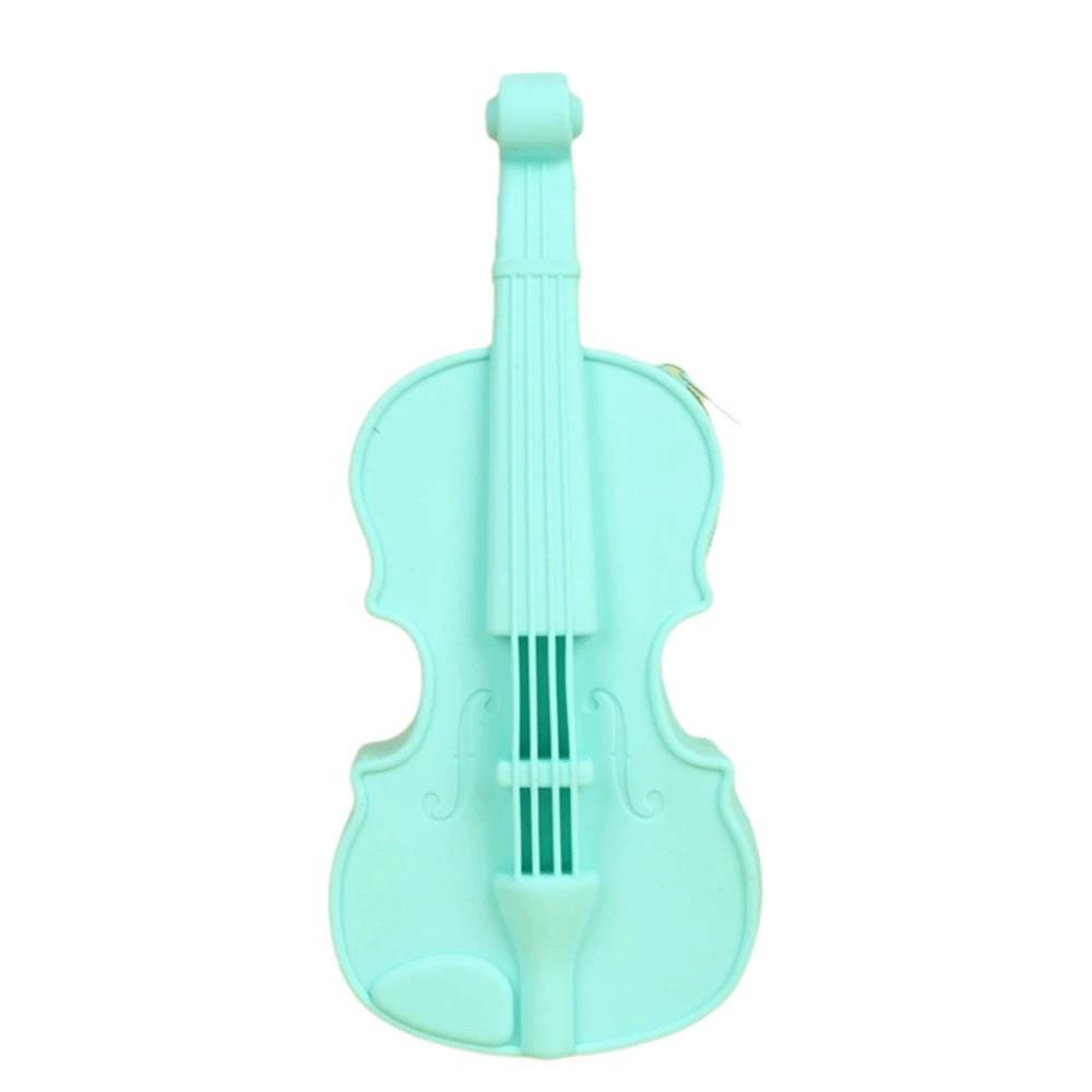Cute Design Violin Pencil Case Lightweight Makeup Pouch Stylish Case Gift Music Lovers  School Use