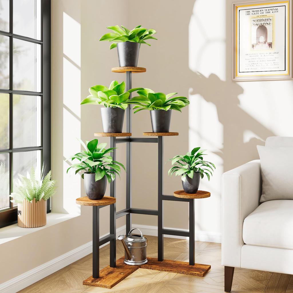 IBUYKE Flower Pot 4 Gardening Flower Pot Flower Pot Indoor Garden Outdoor Easy to JPTMJ072H Stand, Stand, Tier, Rack, Stand, Iron, Holder, Rack,