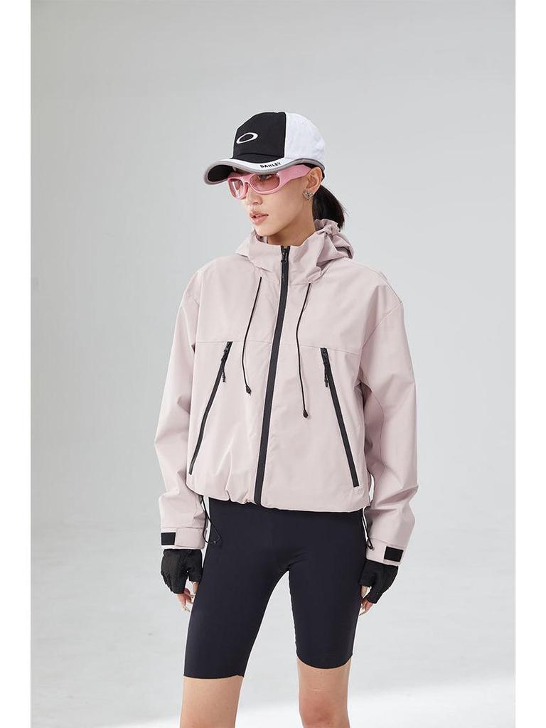 Dupont Damen Three-Proof wasserdichte, atmungsaktive Windjacke zum Radfahren und Wandern – kurz, locker, leicht zum Bergsteigen