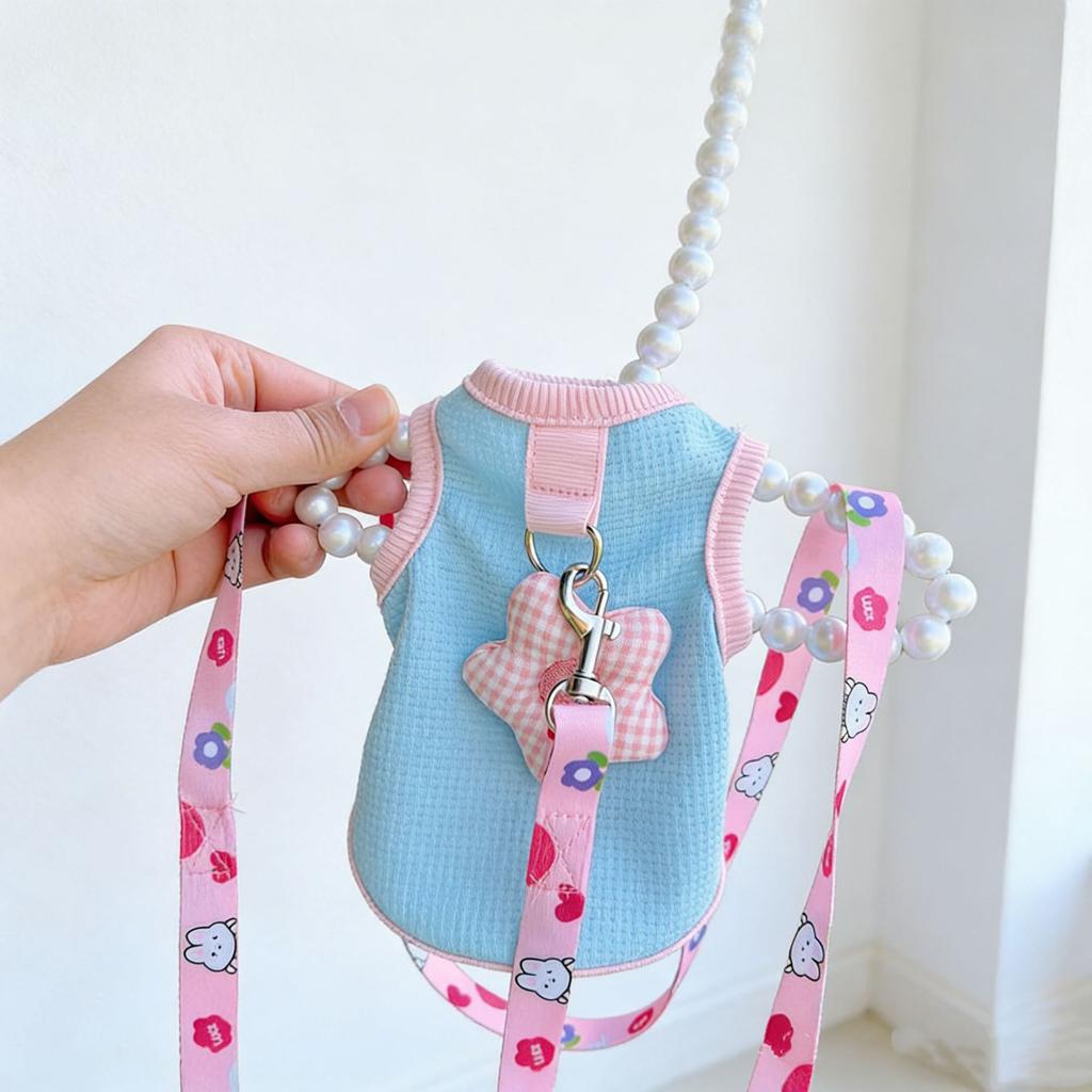 Cat dog clothes spring and summer pet British short blue cat anti-hair loss breathable sun protection tractable teddy bear vest
