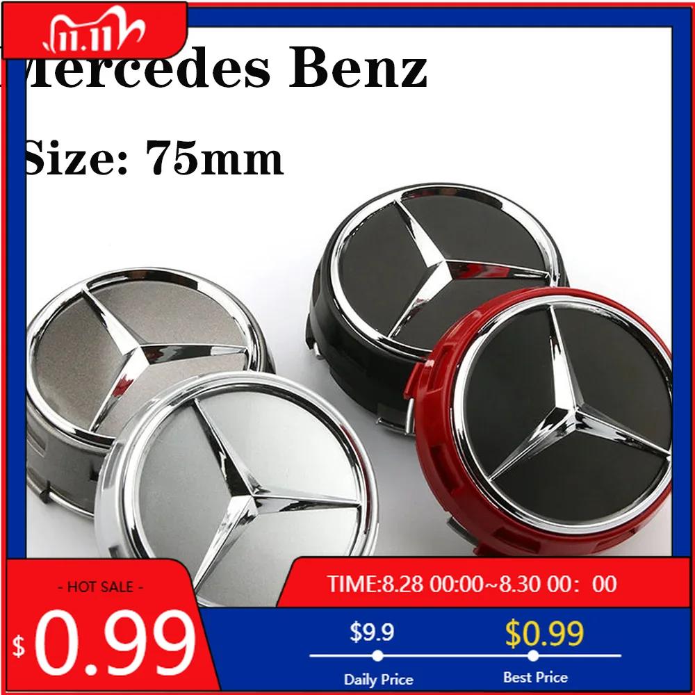 

GLC GLB 4pcs 75mm Black Red Raised Car Styling Wheel Center Cap For Mercedes Benz AMG A0004000900