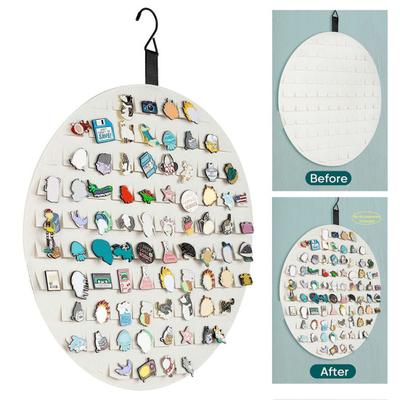 Organizador de broches para pendurar na parede com gancho feltro resistente grande capacidade lapela redonda esmalte pin coleção display titular estojo de armazenamento