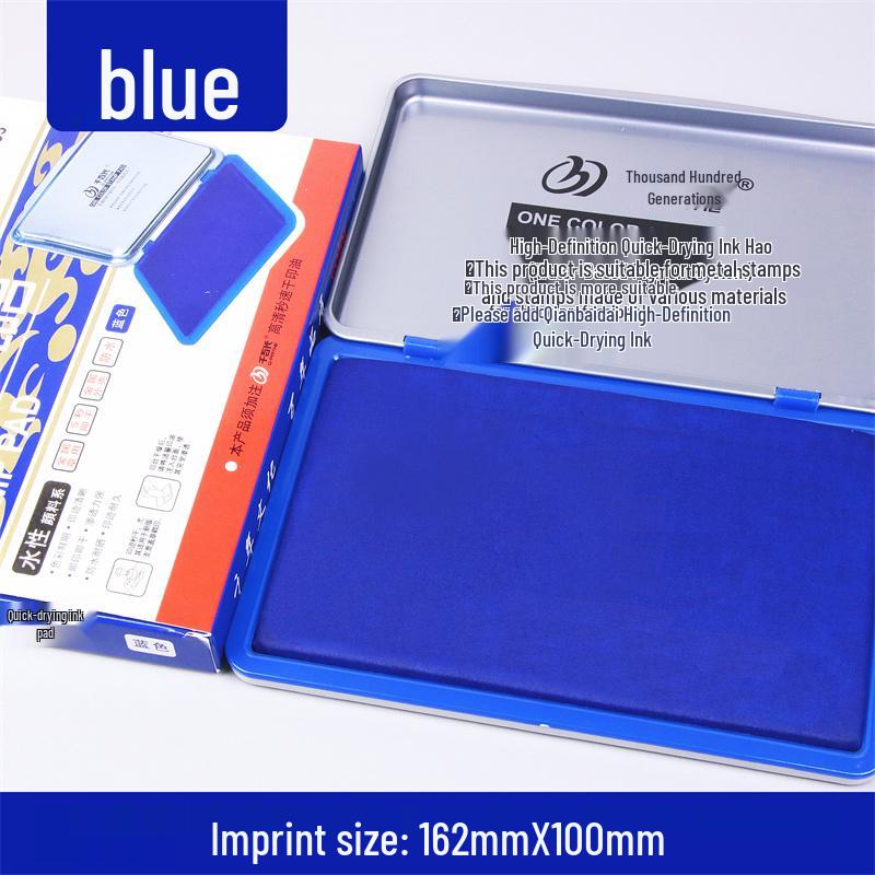 Quick-Dry Dual Ink Pad: Red, Blue & Black - Square & Round Options for Office, Oil & Water-Based Stamping