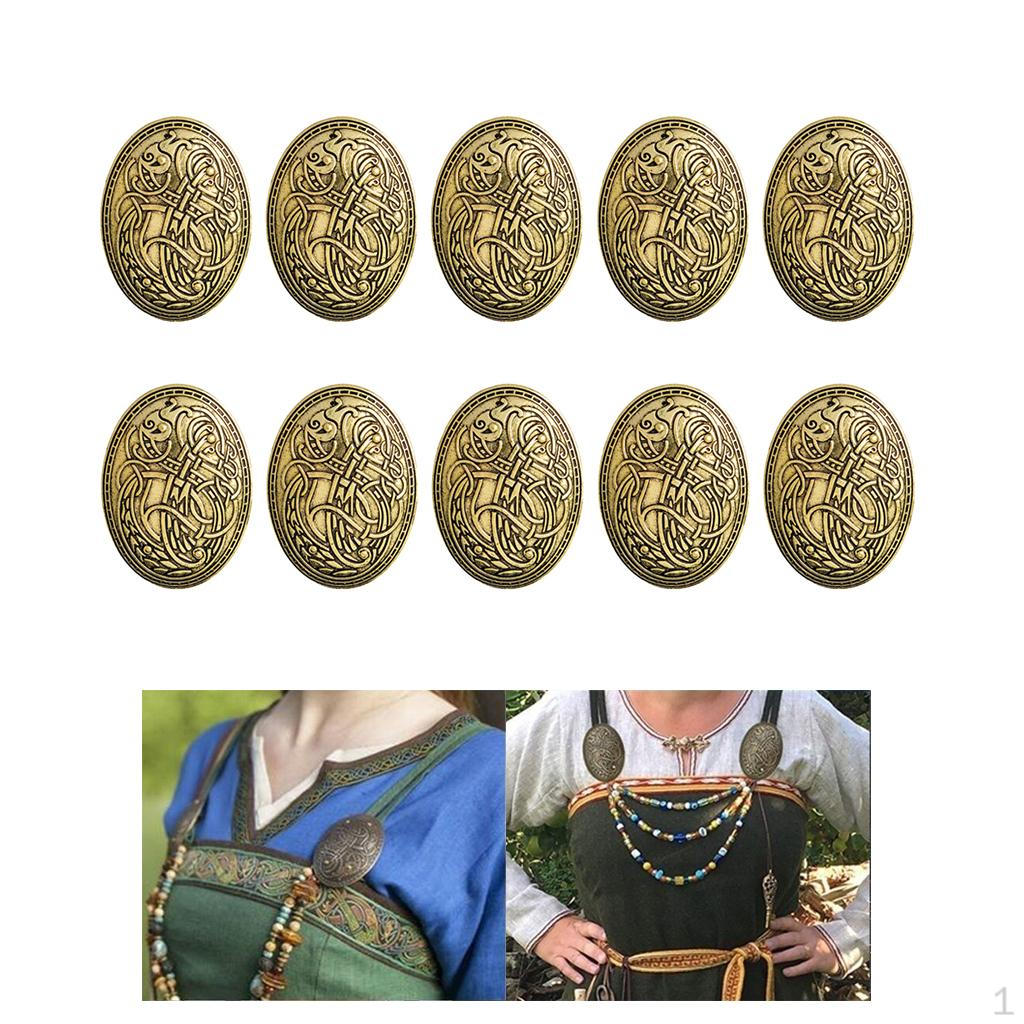 

Pack Of 10 Oval Viking Brooch Ethnic Shawl Coat Collar Pin Badge