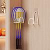 Wall-Mounted Badminton Racket Rack Punch Free Metal Tennis Racket Shelf Adhesive Pickleball Rackets Wall Holder