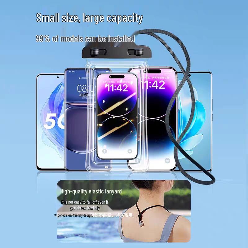 Waterproof HD Clear Mobile Phone Case: Touch-Screen, Airbag Protection for Swimming, Hot Springs, and Rafting