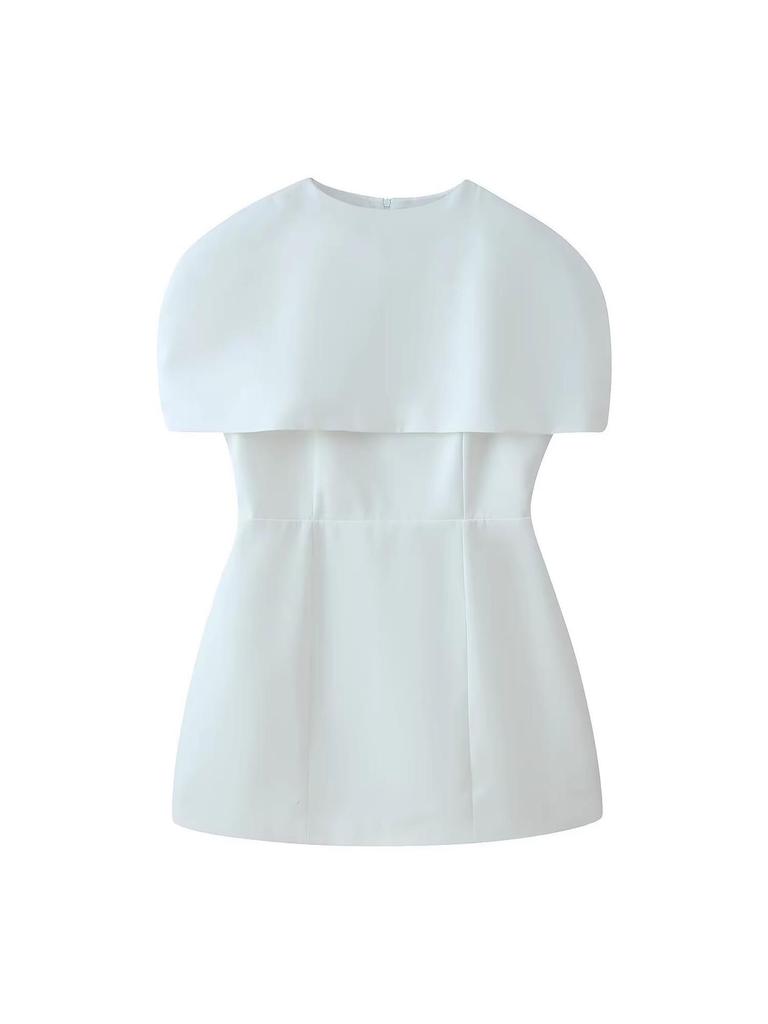 2025 A/W Chic Women's Detachable Shawl Dress with Waist-cinching Design