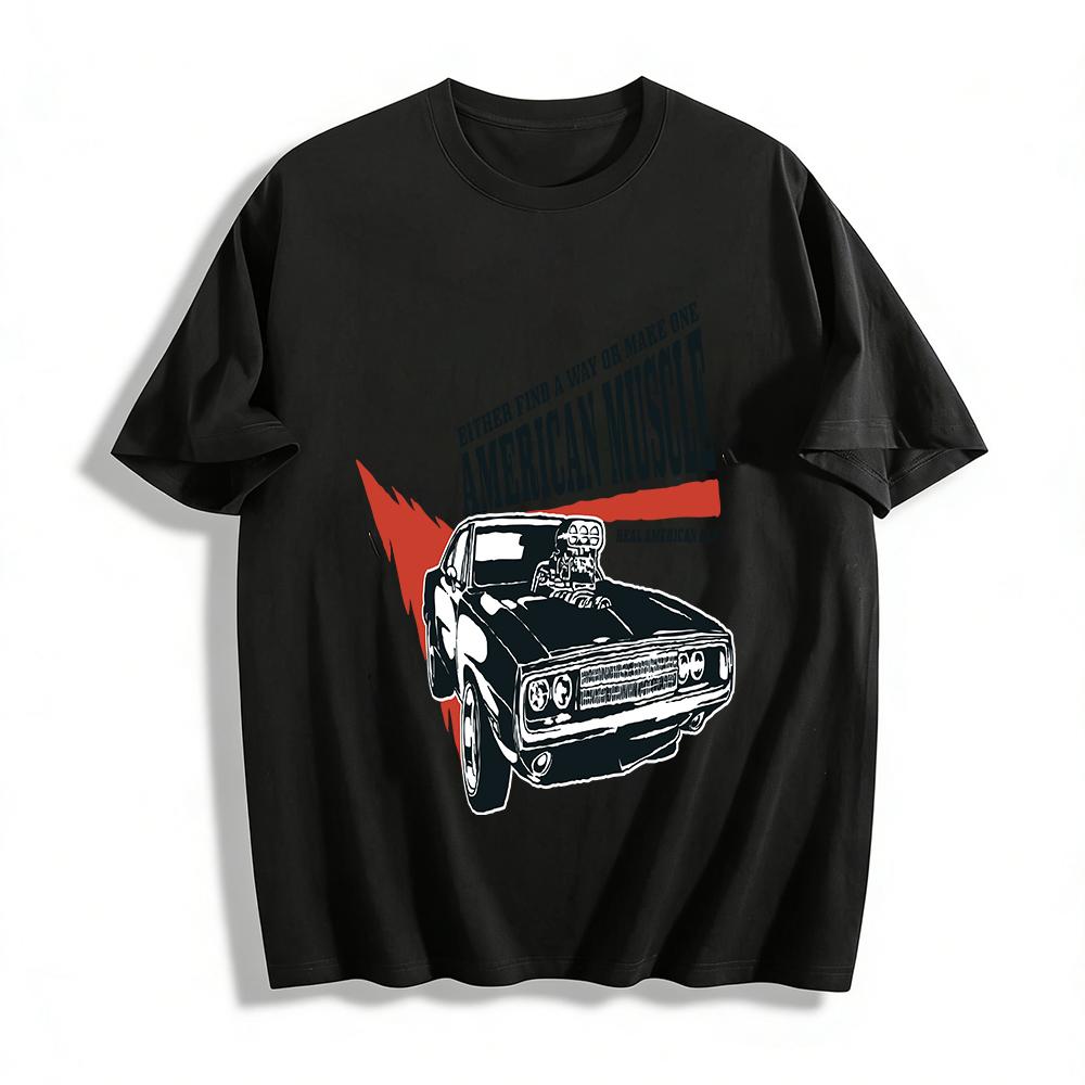 American Muscle Car Graphic Tee For Classic Car Enthusiasts Pure cotton T-shirt XXS