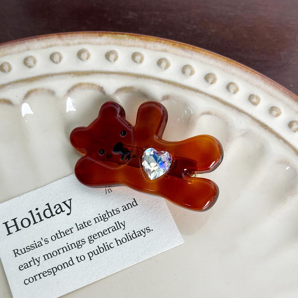 Hair Bear Fashionable Clips And Elastic Hair Ties Adorable Acetate Accessories