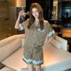 Retro Style Floral Ice Silk Pajamas Women's Summer New Lace Summer Cool Short Sleeves Can Be Worn Outside Loungewear