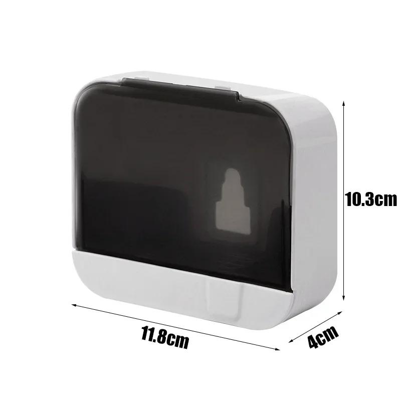 

Bathroom Soap Holder Flip Lid Soap Storage Box Wall Mounted No Punch Soap Dish with Drain Storage Rack
