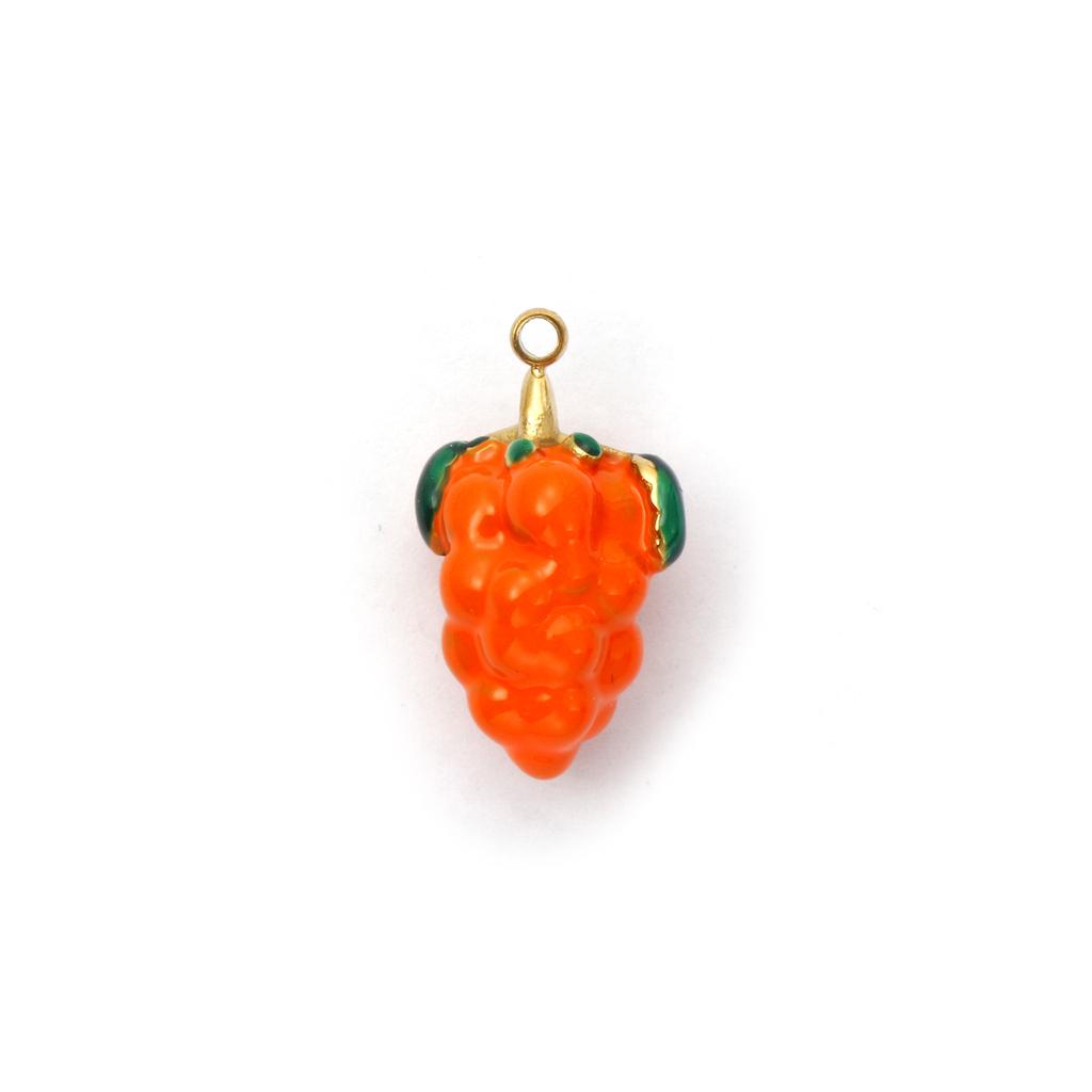 1 Piece 304 Stainless Steel Fruit Charms Enamel Watermelon Grape Pitaya 18K Gold Plated Pendant For DIY Necklace Jewerly Making