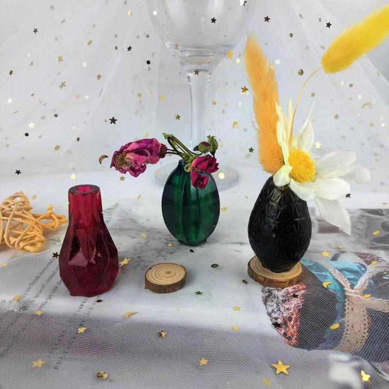 Formă pentru ghivece din silicon Forme pentru beton pentru bricolaj Matriză pentru borcane cu forme multiple Decorare pentru birou pentru grădină Forme mici pentru vaze din silicon