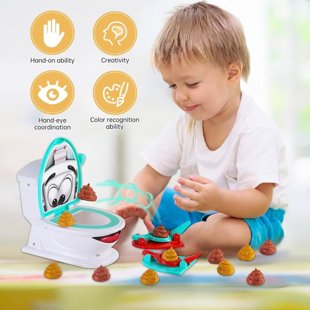 Jouet de toilettes pour enfants - Jouet à éjection simulée, Jeu de salle de bain amusant pour enfants, Cadeau idéal pour Noël et Anniversaire
