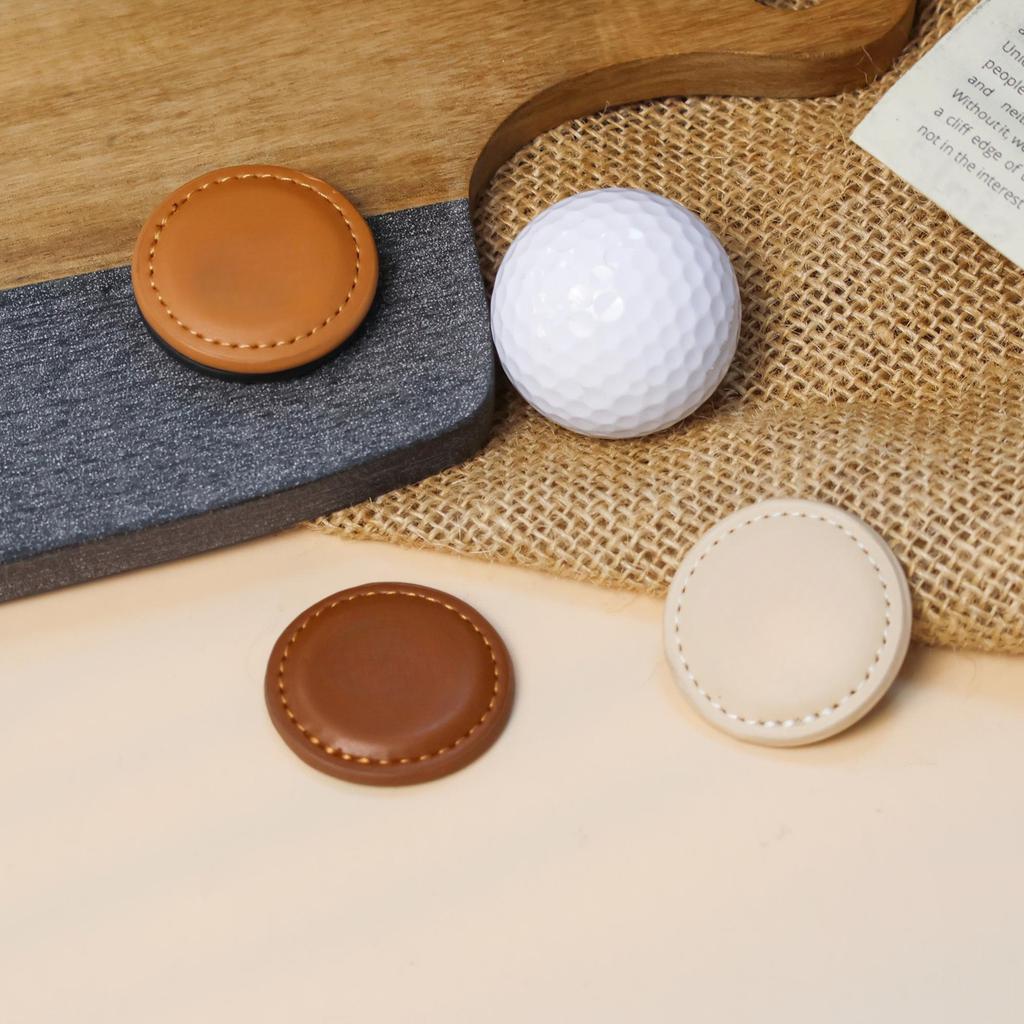 1Pc Golf Practice Equipment Course Markers, Leather Magnetic Golf Markers, Holiday Gift