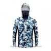 Mens Quick-Dry Ice Silk Long Sleeve Fishing Shirt With Hood Integrated Face Cover Camo Outdoor Performance Top