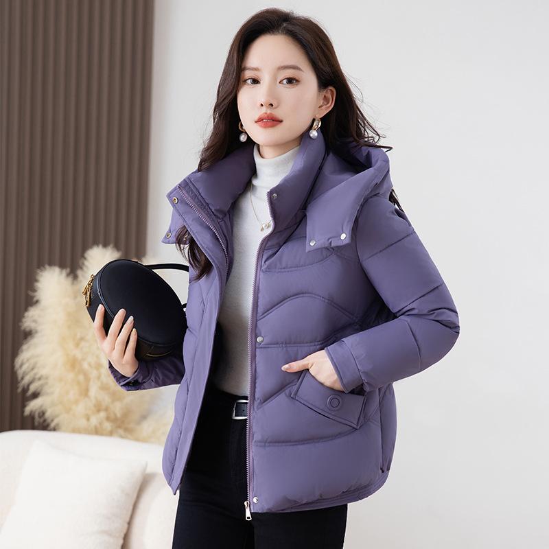 Women’s Short Windproof Thicken Warm Winter Jacket With Detachable Hood