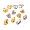 Gold Plated Geometric Heart Stud Earrings for Women - Titanium Steel, Light Luxury Ear Jewelry