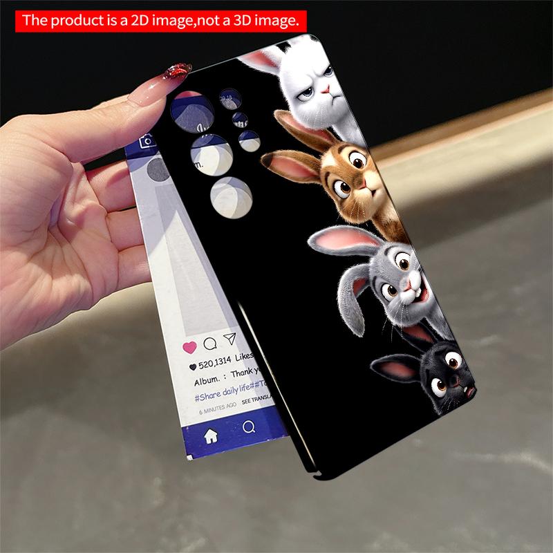 2DFlat Samsung phone case Four Bunnies Peeking Playfully Applicable to Galaxy S22 S23 S24 S25ULTRA S26 A12 A13 A14 A15 A16 A34 A35 A54 A55