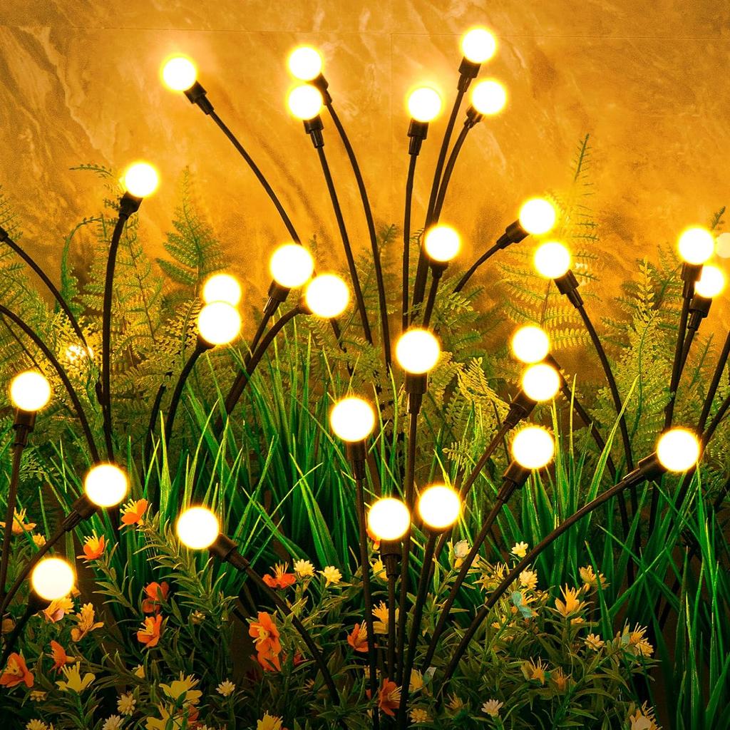 6/9/12LED Solar Garden Lights Swinging Firefly Outdoor Waterproof Landscape Lights Garden Courtyard Lawn Decoration