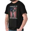 Stand with the Flag Kneel with the Cross Mens Casual Crewneck T Shirts Tees