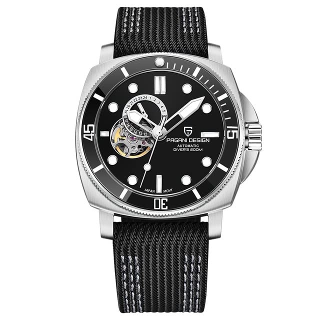

Pagani Design Сделано в SEIKO NH35 Marina Militare Автоматические с Подходящие для Классики Нержавеющая Сталь Нейлон Кожа Сапфир Идеально для PAGANI DESIGN Мужские чёрный
